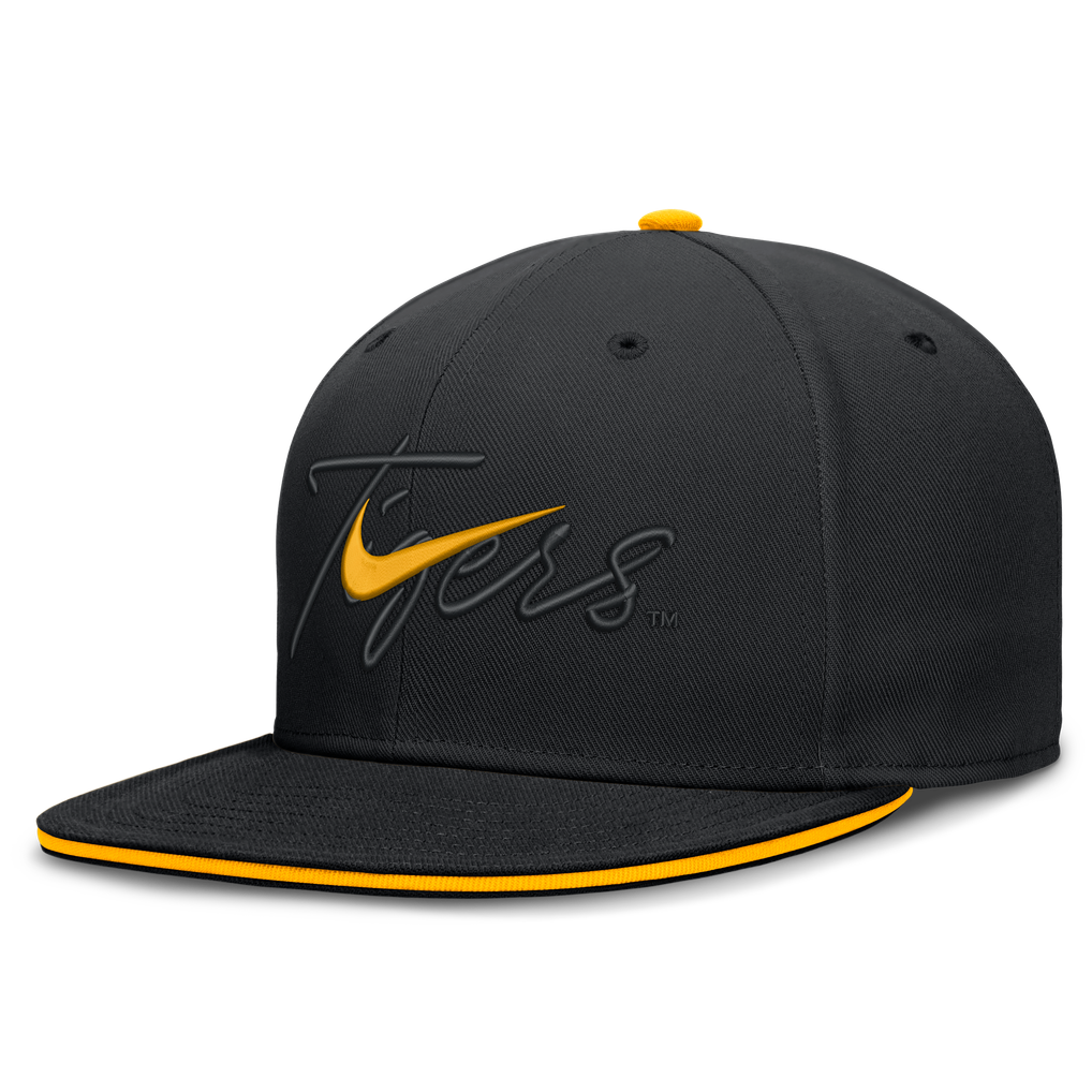 LSU Tigers Nike Dri-FIT Primetime Script Fitted Hat - Black