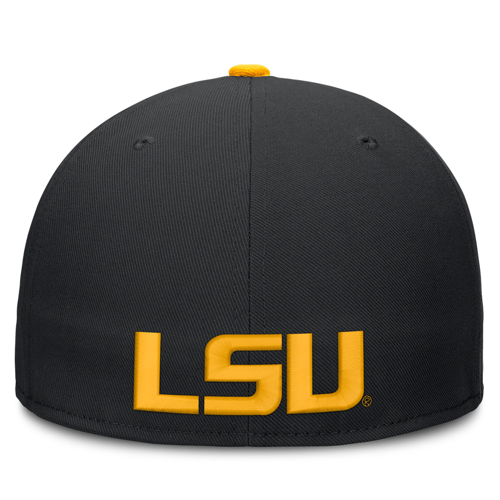 LSU Tigers Nike Dri-FIT Primetime Script Fitted Hat - Black