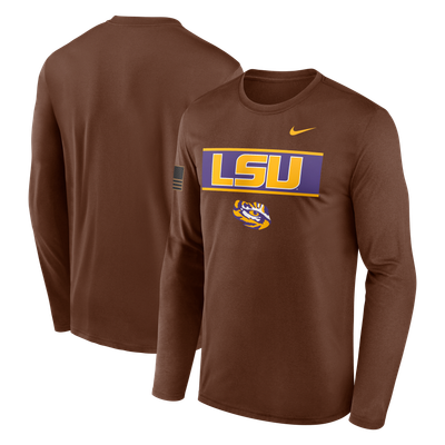 LSU Tigers Nike 2026 Military Appreciation Dri-FIT Long Sleeve T-Shirt - Brown