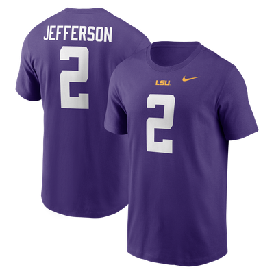 Justin Jefferson LSU Tigers Nike Name & Number T-Shirt - Purple