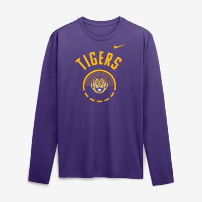 LSU Tigers Nike 2026 Courtside Basketball Shootaround Legend Dri-FIT Long Sleeve T-Shirt - Purple