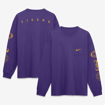 LSU Tigers Nike Academic Long Sleeve Pocket T-Shirt - Purple
