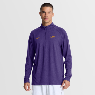 LSU Tigers Nike Stride Raglan Dri-FIT Half-Zip Pullover - Purple