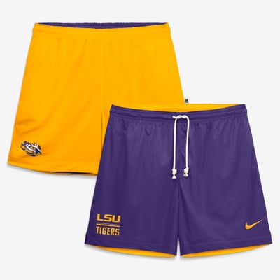  LSU Tigers Nike Courtside Reversible Dri-FIT Shorts - Purple/Gold