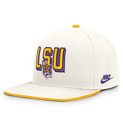  LSU Tigers Nike Legacy Letter & Mascot Pro Snapback Hat - White