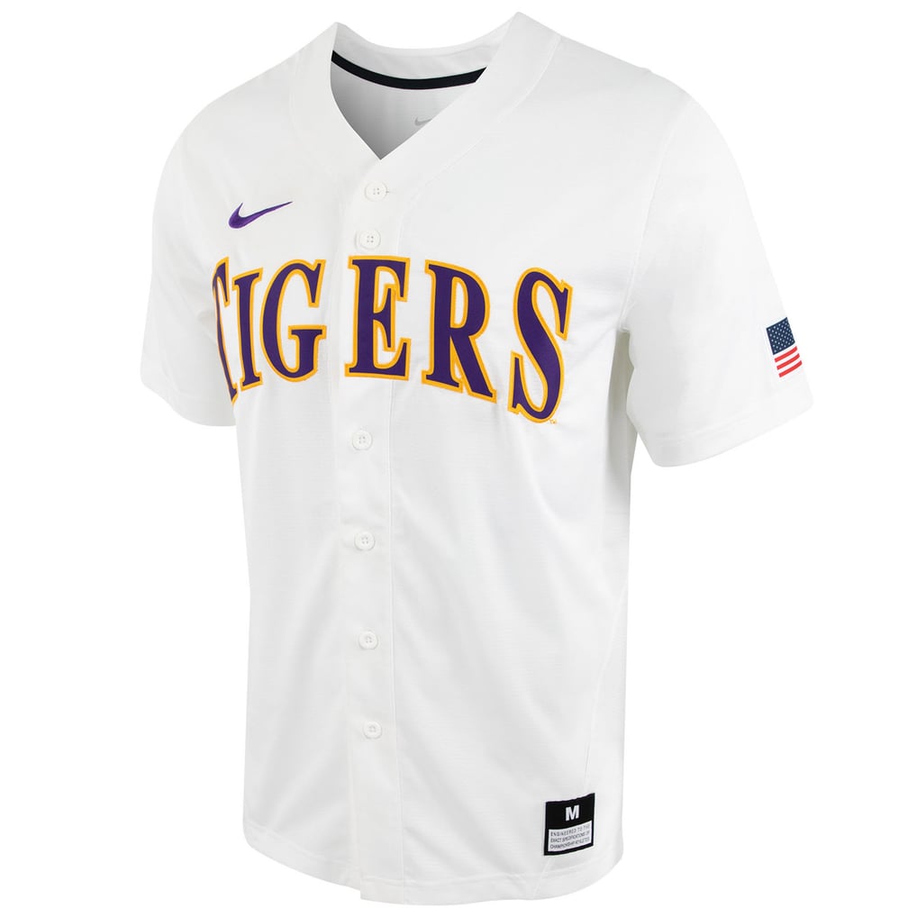 LSU Tigers Nike Replica Full-Button Baseball Jersey - White