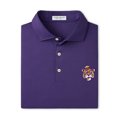  LSU Tigers Peter Millar Hugo Performance Jersey Polo - Purple