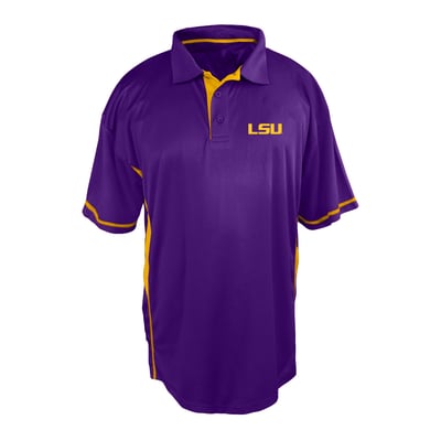 LSU Tigers Profile Big & Tall Color Block Panel Polo Men's - Purple
