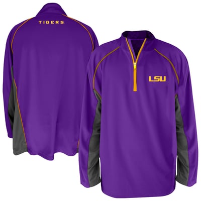 LSU Tigers Profile Big & Tall Quarter-Zip Raglan Jacket - Purple