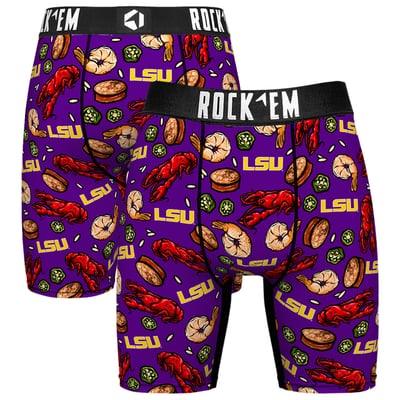  LSU Tigers Rock Em Localized Boxer Briefs - Purple