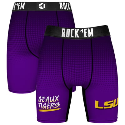  LSU Tigers Rock Em Slogan Boxer Briefs - Purple