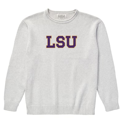  LSU Tigers Uscape Apparel Renew Coastal Knit Sweater - Gray