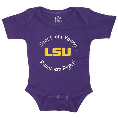 LSU Tigers Little King Newborn & Infant Start 'Em Young Bodysuit - Purple