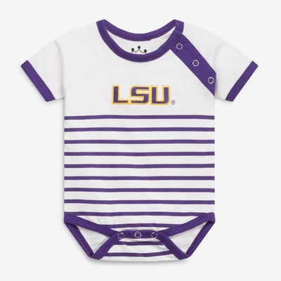 LSU Tigers Little King Newborn & Infant Shoulder Snap Bodysuit - Purple/White