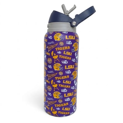 LSU Tigers Pegasus 32oz. Game Day Pennant Stainless Steel ProPress Water Bottle