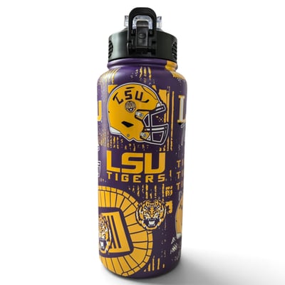 LSU Tigers Pegasus 32oz Stainless Steel ProPress Water Bottle