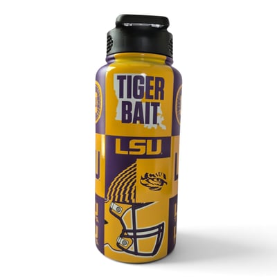 LSU Tigers Pegasus 32oz Stainless Steel ProPress Water Bottle