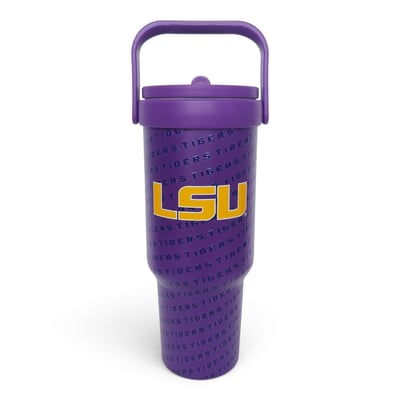 LSU Tigers Pegasus 40oz. 5-D Logo Wordmark Stainless Steel ProCarry Tumbler