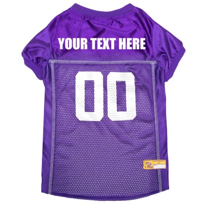 LSU Tigers Pets First Personalized Pet Jersey - Purple