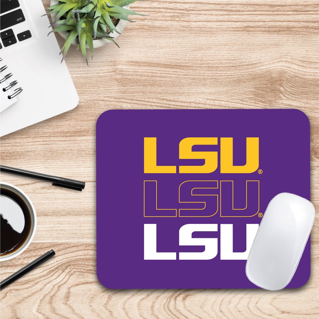 LSU Tigers Wordmark Logo Mouse Pad - Purple