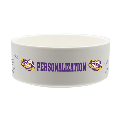 LSU Tigers The Memory Company 35oz. Personalized Ceramic Pet Bowl