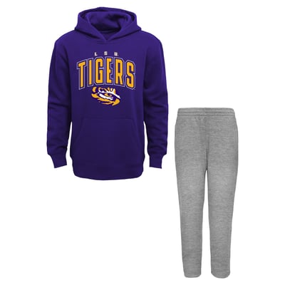 LSU Tigers Outerstuff Toddler Step By Step Hoodie & Pants Set - Purple/Gray