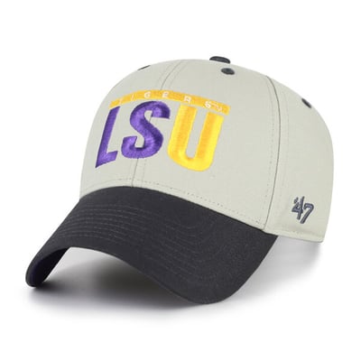 LSU Tigers '47 Unisex Half Block Text MVP Adjustable Hat - Gray/Black