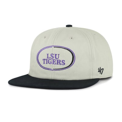 LSU Tigers '47 Unisex Ovalcrest Captain Snapback Hat - Gray/Black