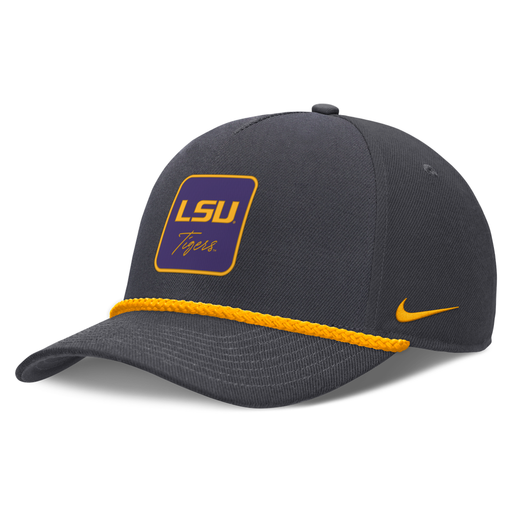 LSU Tigers Nike Unisex Script Rope Rise Adjustable Hat - Anthracite