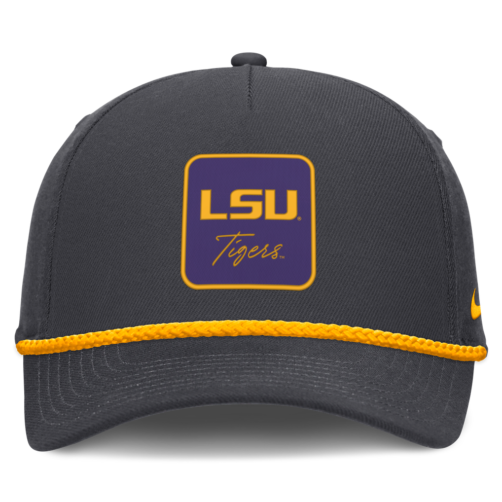 LSU Tigers Nike Unisex Script Rope Rise Adjustable Hat - Anthracite