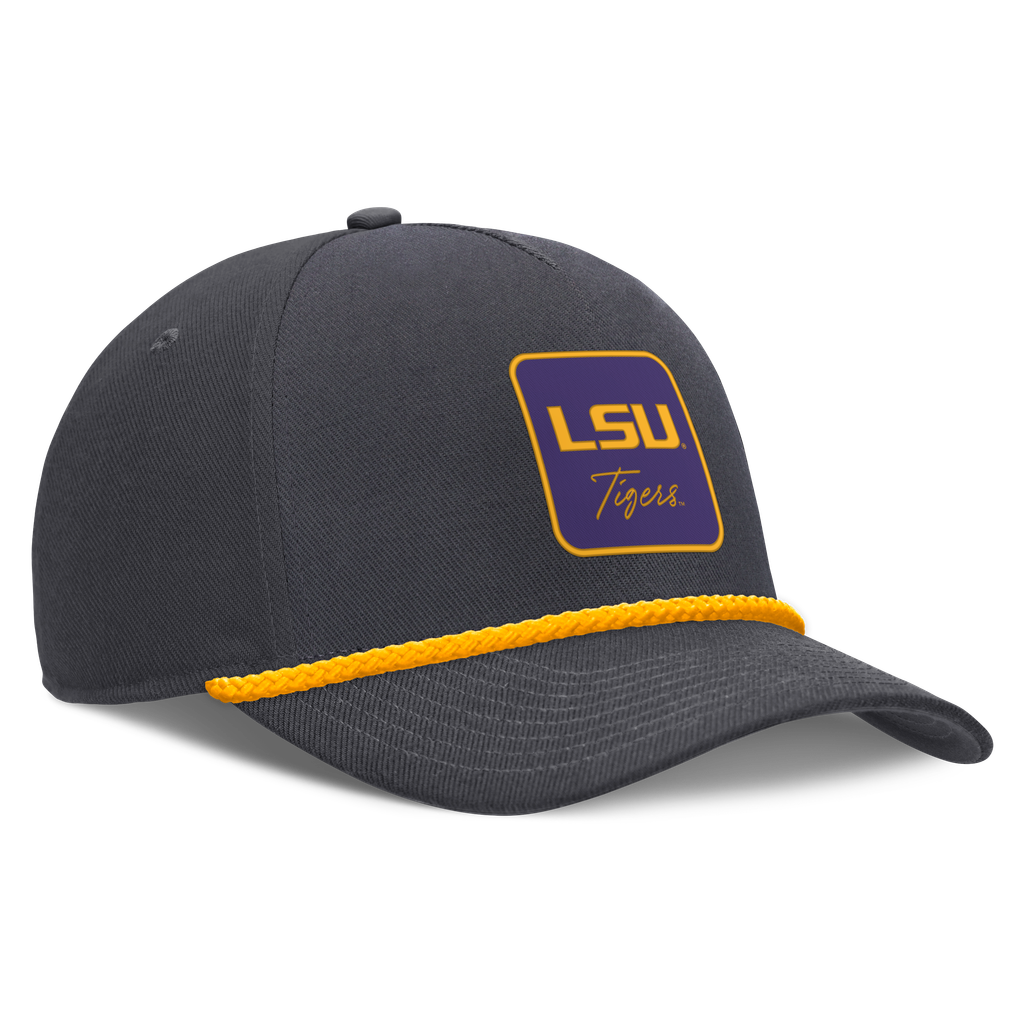 LSU Tigers Nike Unisex Script Rope Rise Adjustable Hat - Anthracite
