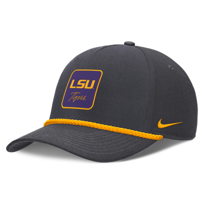 LSU Tigers Nike Unisex Script Rope Rise Adjustable Hat - Anthracite
