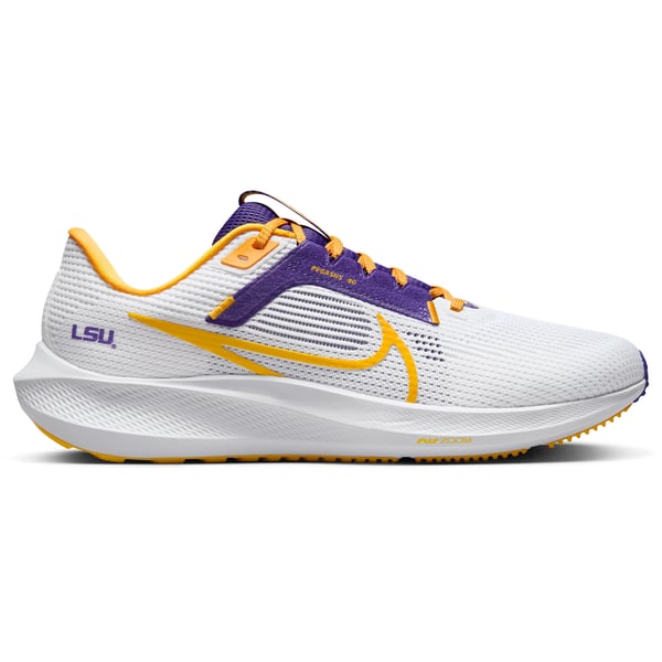 LSU Tigers Nike Unisex Zoom Pegasus 40 Running Shoe - White