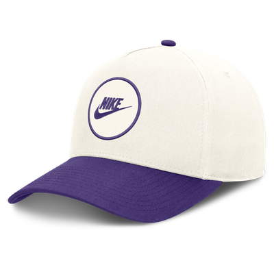 LSU Tigers Nike Unisex Rise Side Logo A-Frame Adjustable Hat - White/Purple