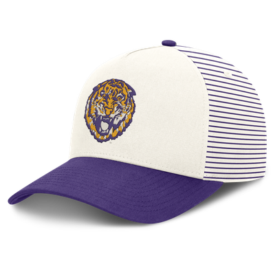  LSU Tigers Nike Unisex Vault Striped A-Frame Rise Adjustable Hat - White/Purple
