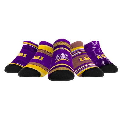  LSU Tigers Rock Em Unisex Super Fan Five-Pack Low-Cut Socks Set - 