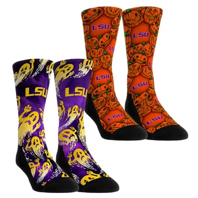  LSU Tigers Rock Em Unisex Halloween Crew Socks 2-Pack Set - Orange