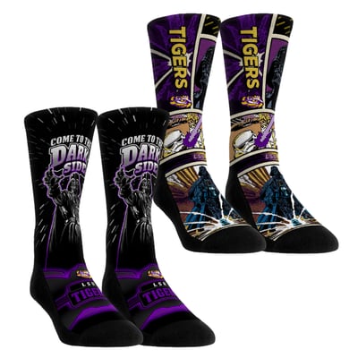  LSU Tigers Rock Em Unisex Star Wars Empire Two-Pack Crew Socks Set - Purple