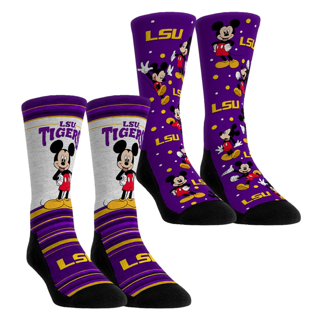 LSU Tigers Rock Em Socks Unisex Mickey Mouse Two-Pack Crew Socks Set