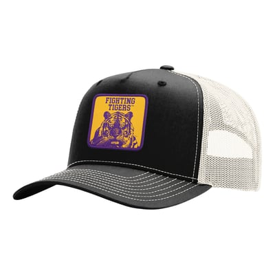  LSU Tigers Unisex Uscape Apparel Wild Side Patch Trucker Adjustable Hat - Black