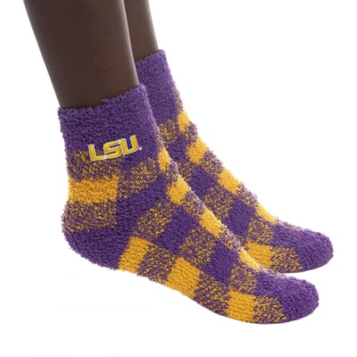 LSU Tigers ZooZatz Unisex Buffalo Check Quarter-Length Socks