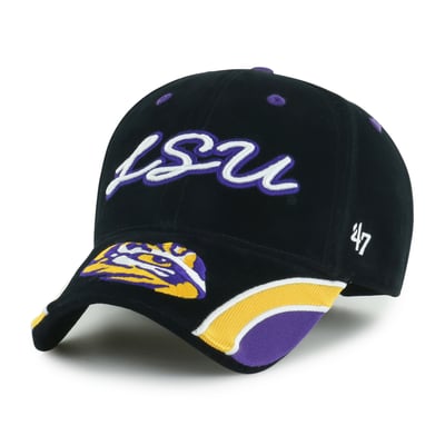 LSU Tigers '47 Women's Velvet Denim Script MVP Adjustable Hat - Black
