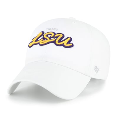 LSU Tigers '47 Women's Trendy Script Clean Up Adjustable Hat - White