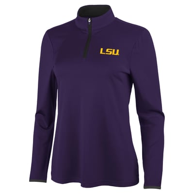 LSU Tigers Antigua Women's Brink Quarter-Zip Pullover - Purple/Black