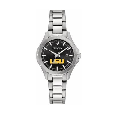 LSU Tigers Bulova Women's Stainless Steel Sport Classic Watch - Black