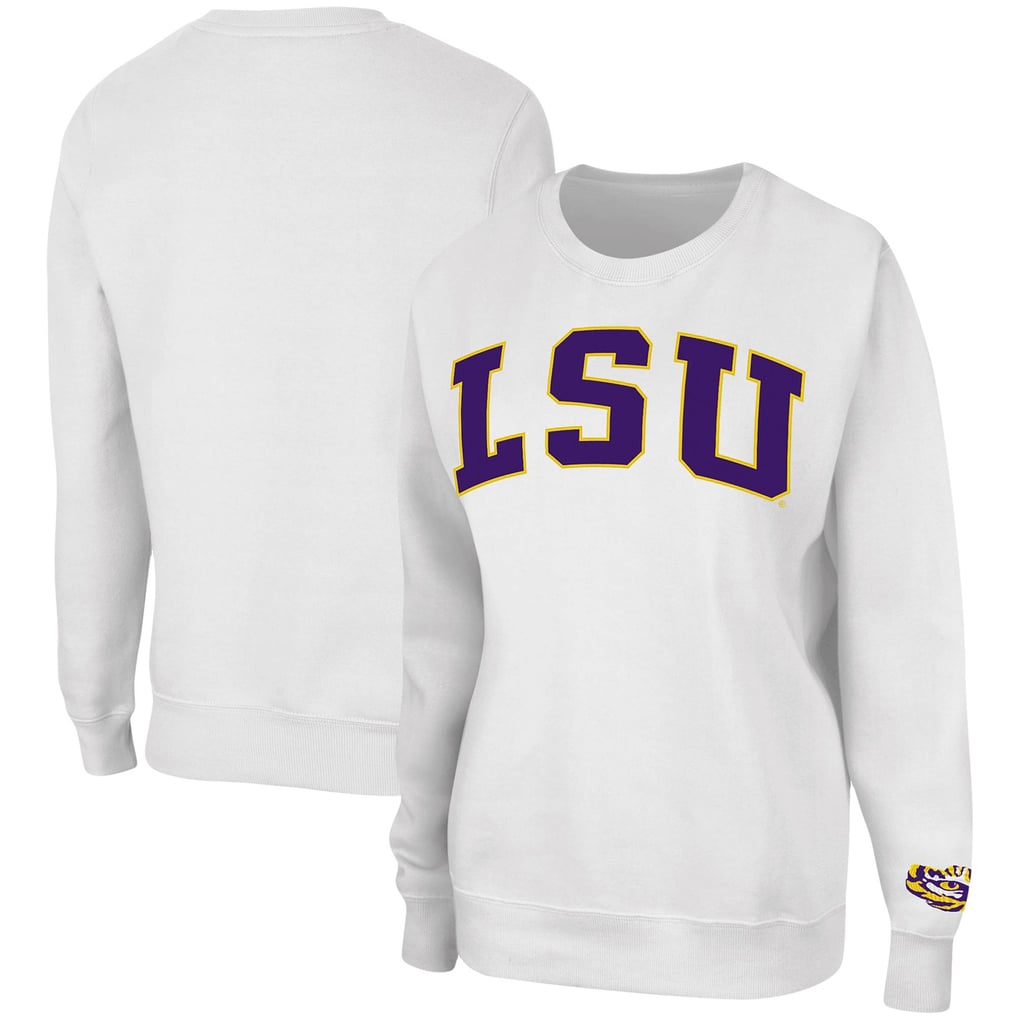LSU Tigers Colosseum Women's Campanile Pullover Sweatshirt - White