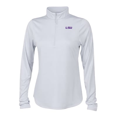  LSU Tigers Columbia Women's Fairway Breeze Quarter-Zip Pullover - White