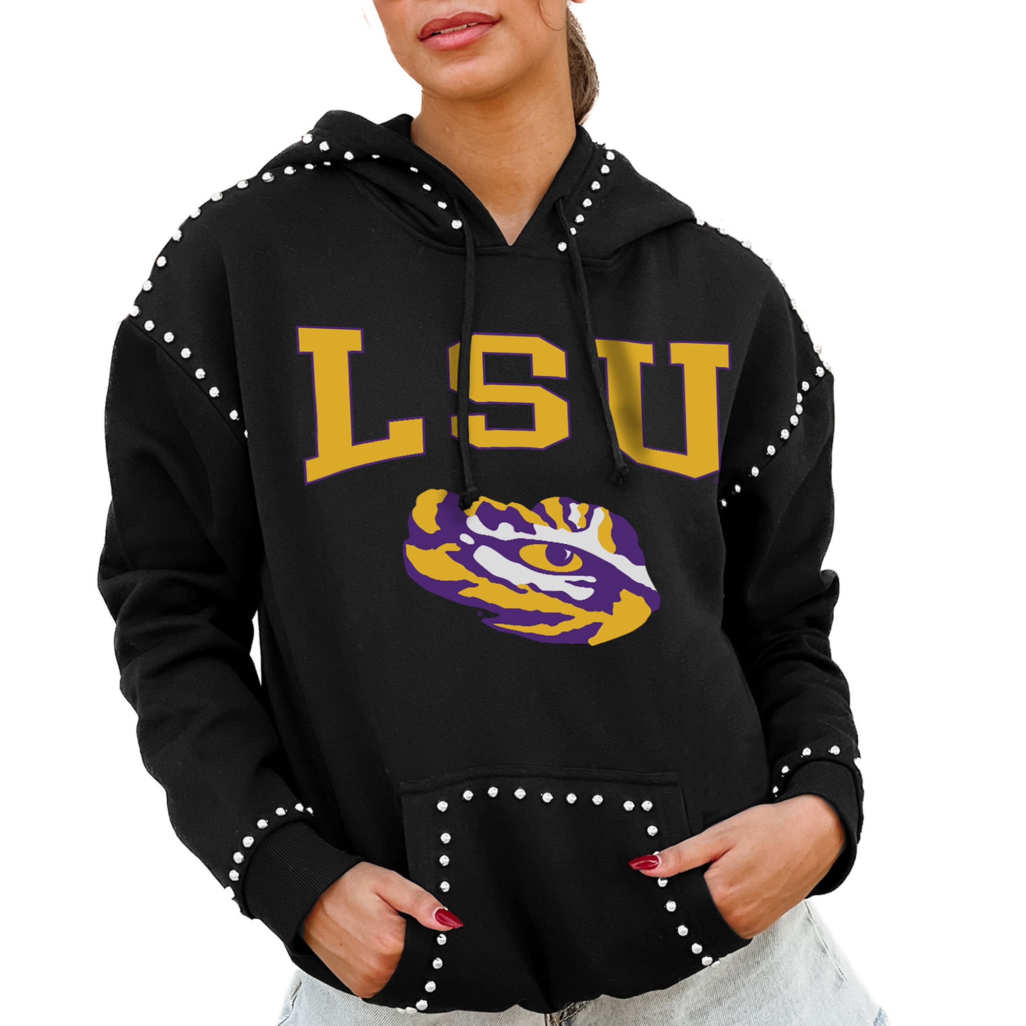 LSU Tigers Gameday Couture Women's Studded Pullover Hoodie - Black