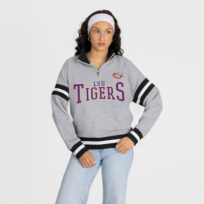  LSU Tigers Gameday Couture Women's Hold the Line Quarter-Zip Pullover - Gray
