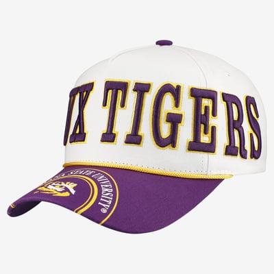 LSU Tigers Gameday Social Women's Five-Panel Rope Away Adjustable Hat - White/Purple
